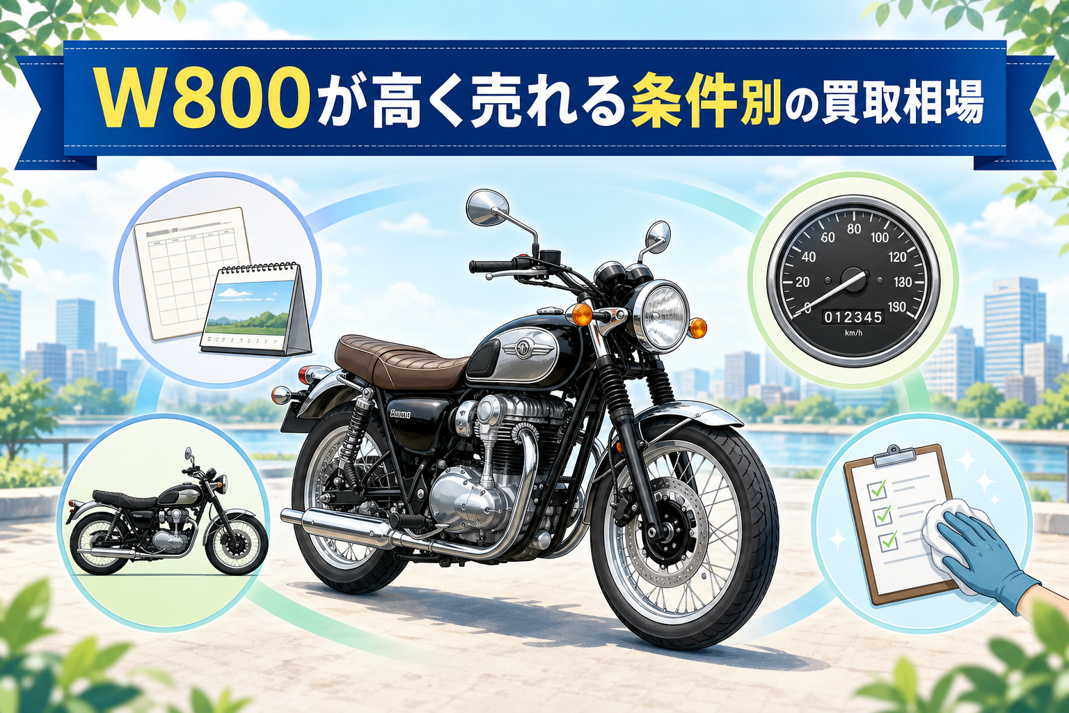 W800が高く売れる条件別の買取相場