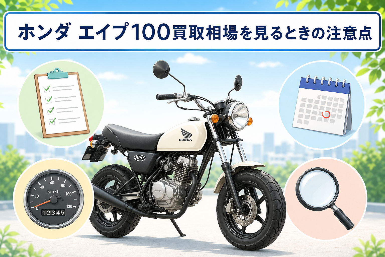 ホンダ エイプ100買取相場を見るときの注意点