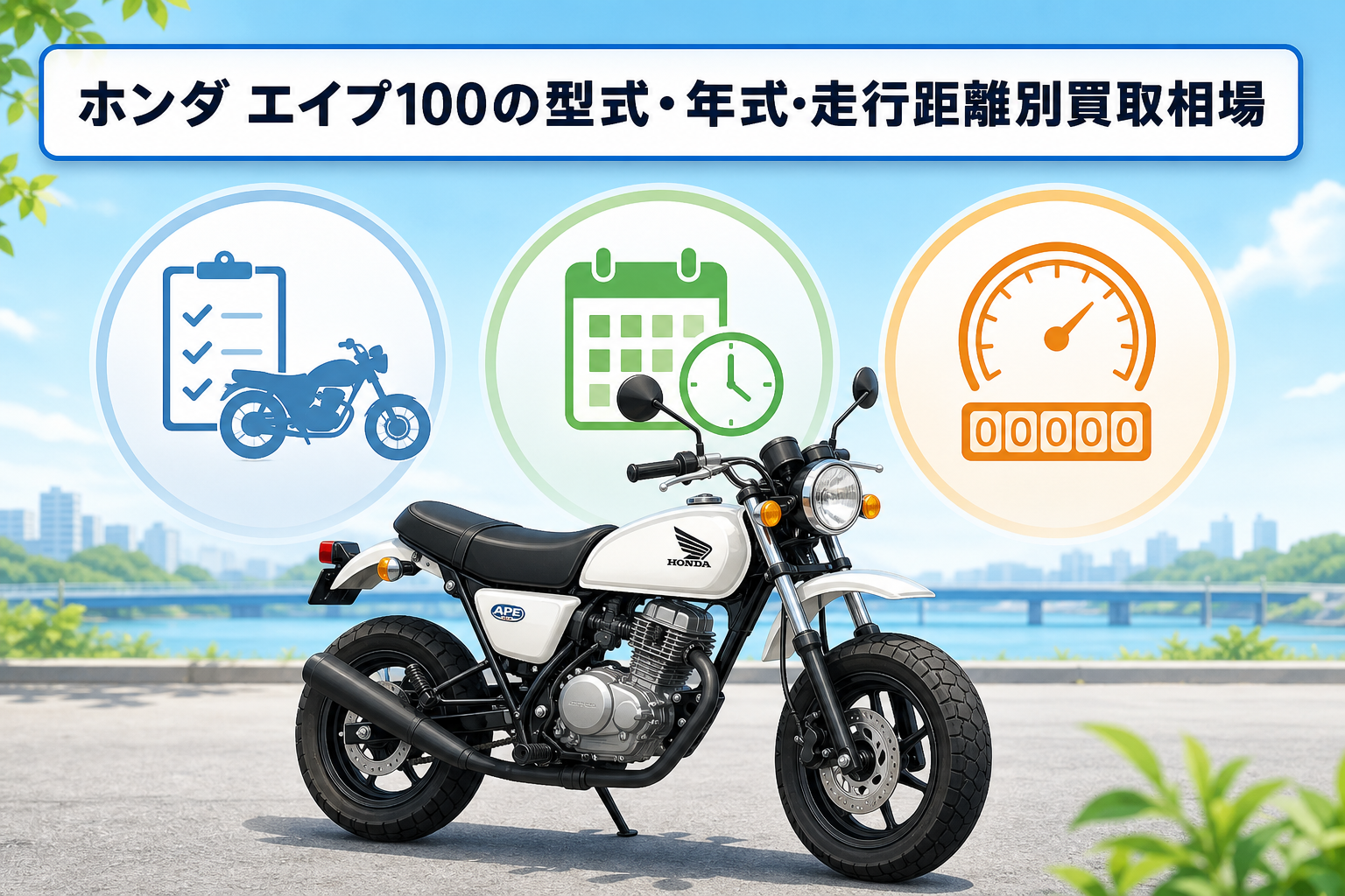 ホンダ エイプ100の型式・年式・走行距離別買取相場