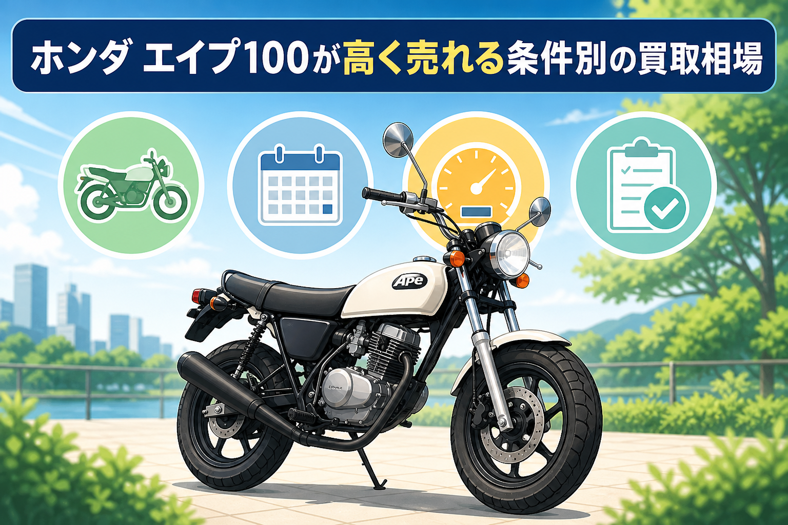ホンダ エイプ100が高く売れる条件別の買取相場