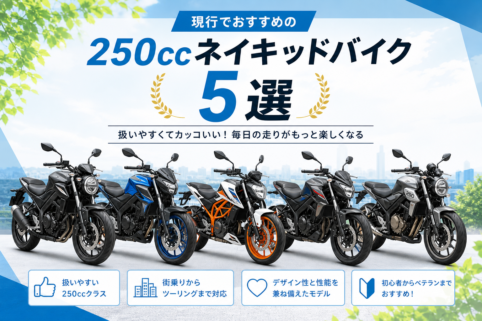 現行でおすすめの250ccネイキッドバイク5選