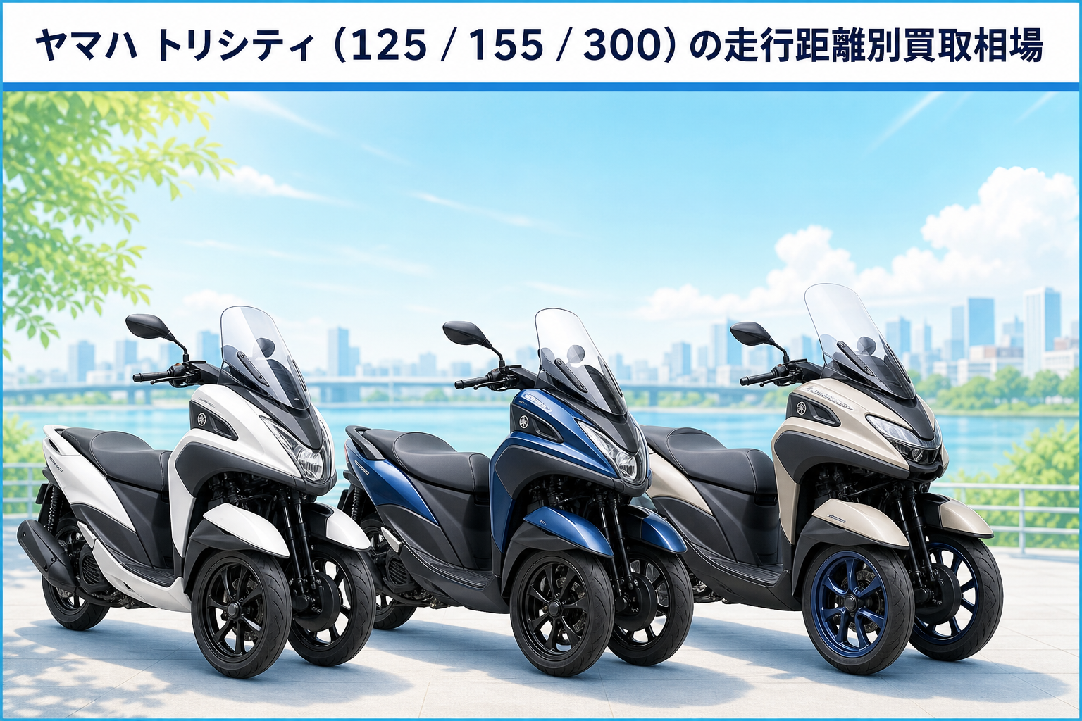 ヤマハ トリシティ(125 / 155 / 300)の走行距離別買取相場