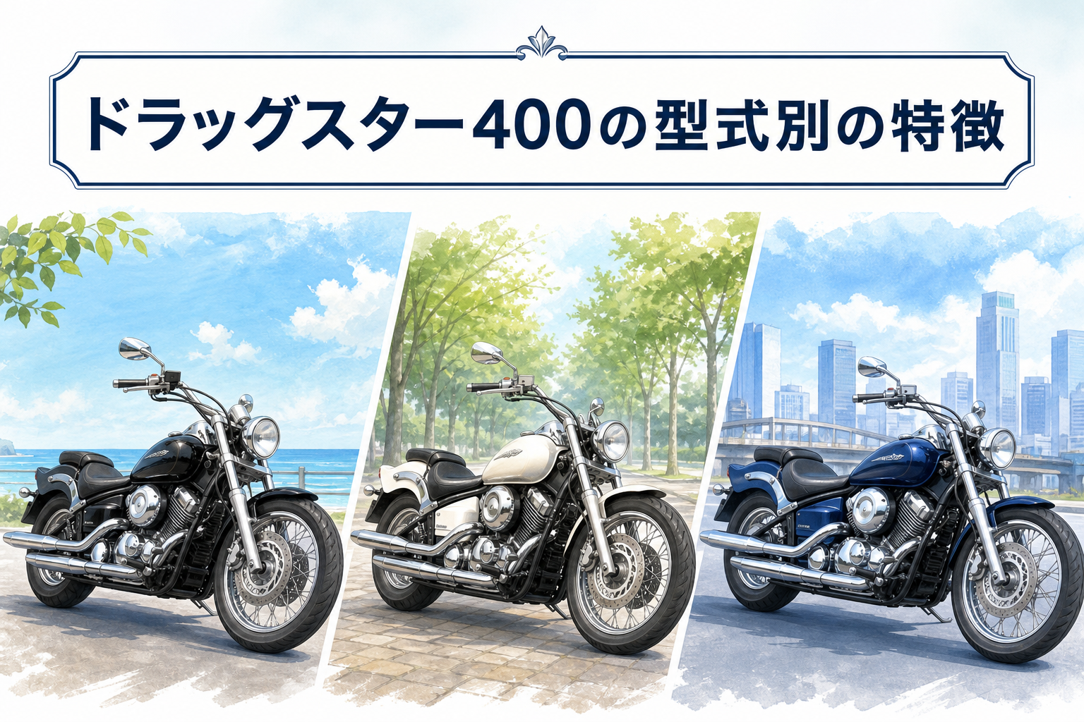 ドラッグスター400の型式別の特徴