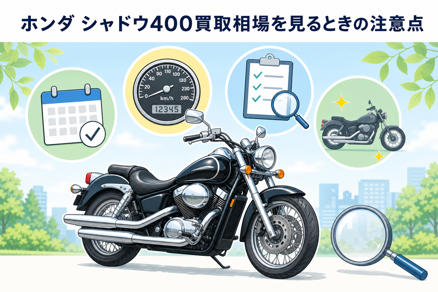 ホンダ シャドウ400買取相場を見るときの注意点