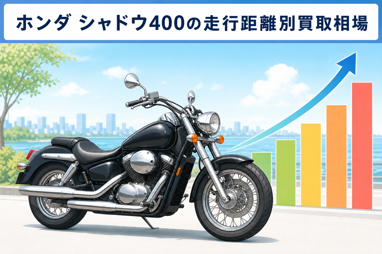 ホンダ シャドウ400の走行距離別買取相場