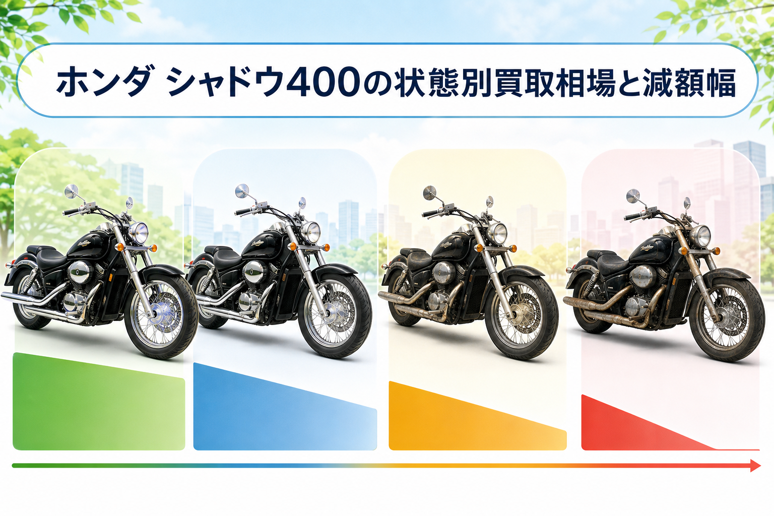 ホンダ シャドウ400の状態別買取相場と減額幅
