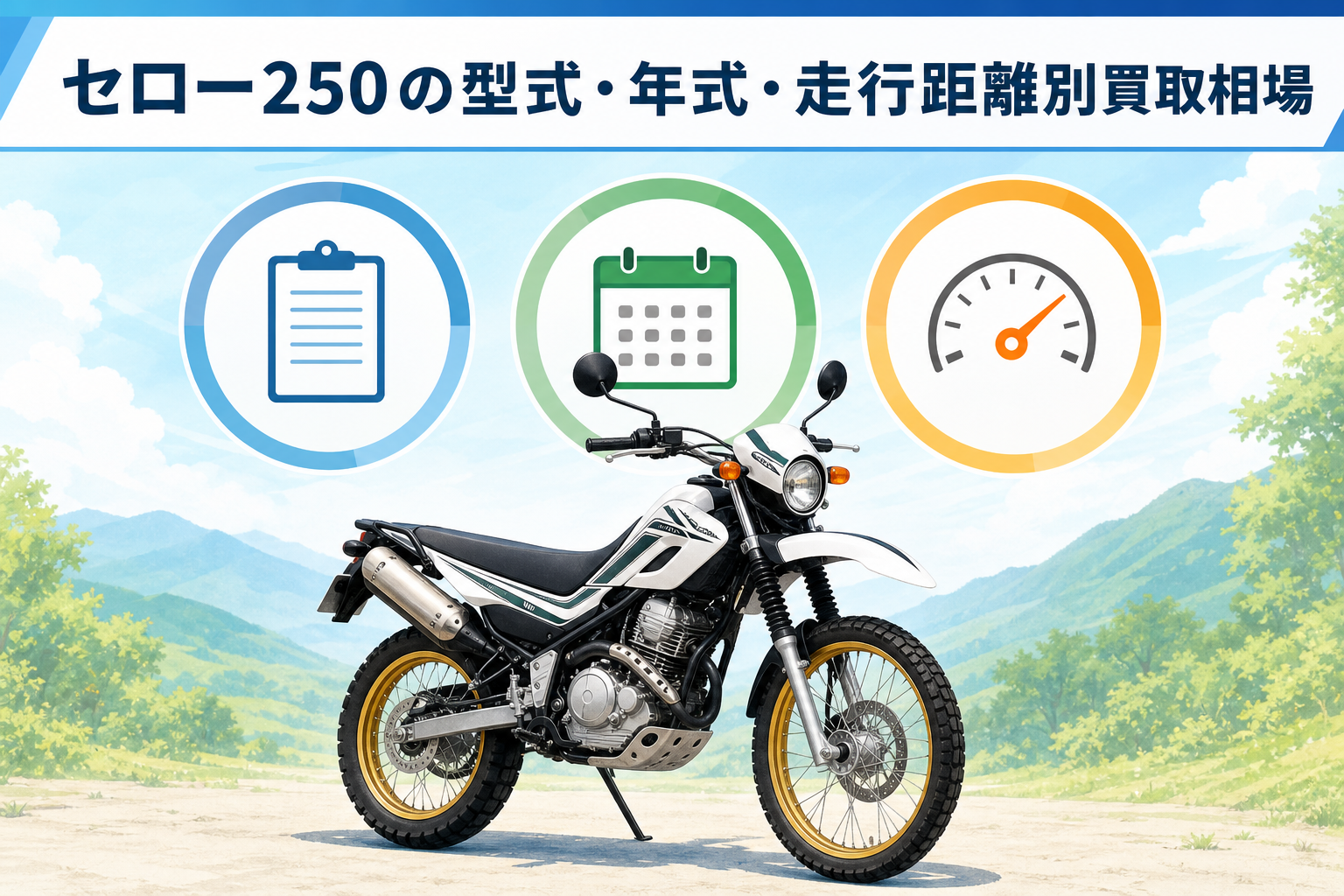 セロー250の型式・年式・走行距離別買取相場
