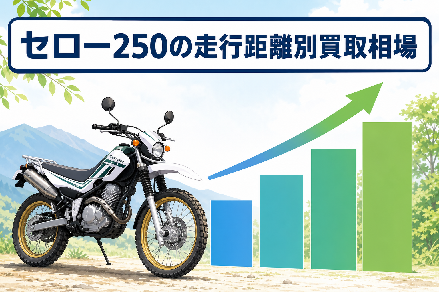 セロー250の走行距離別買取相場