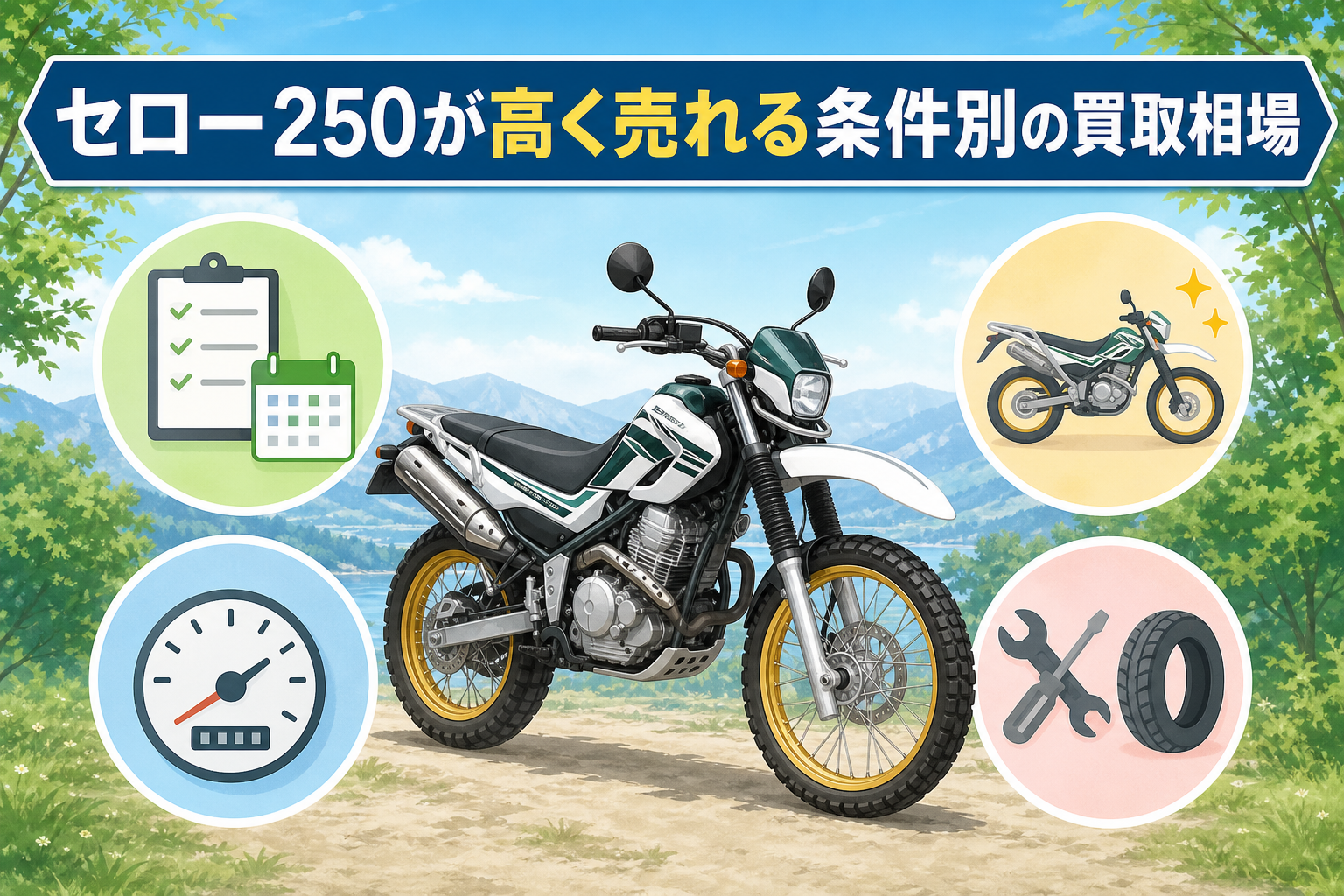 セロー250が高く売れる条件別の買取相場