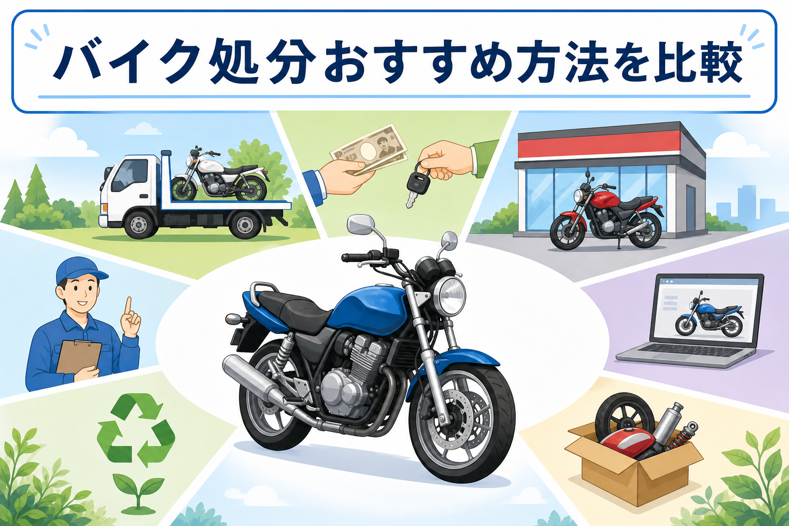 バイク処分おすすめ方法を比較
