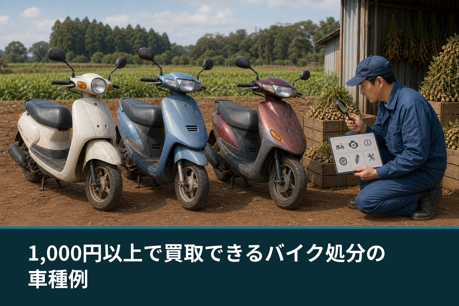 1,000円以上で買取できるバイク処分の車種例