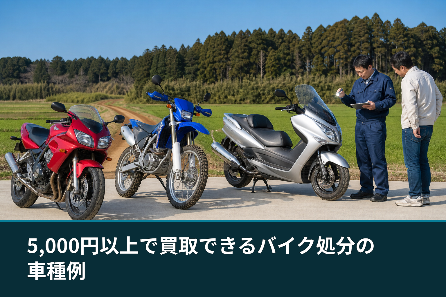 5,000円以上で買取できるバイク処分の車種例
