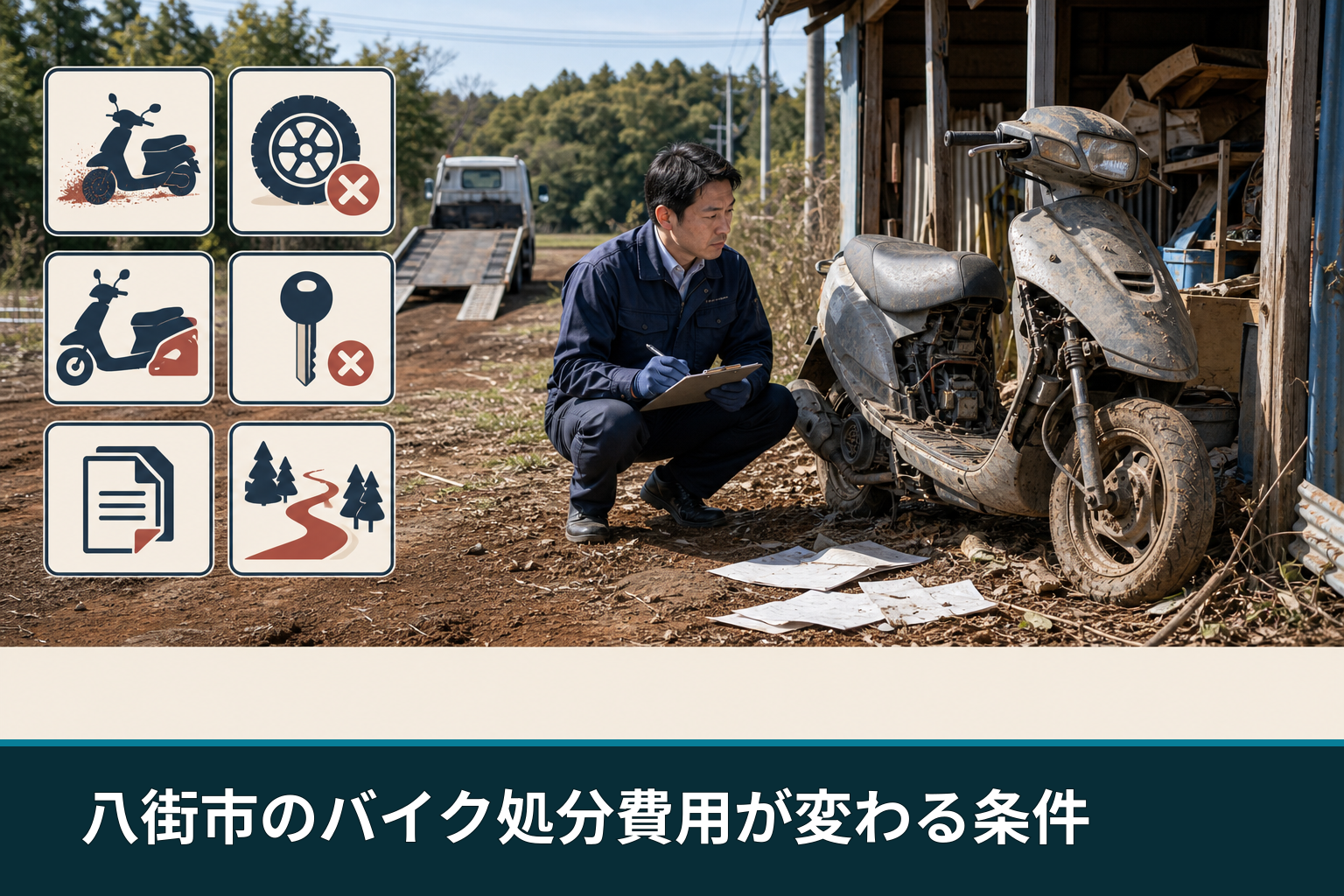 八街市のバイク処分費用が変わる条件