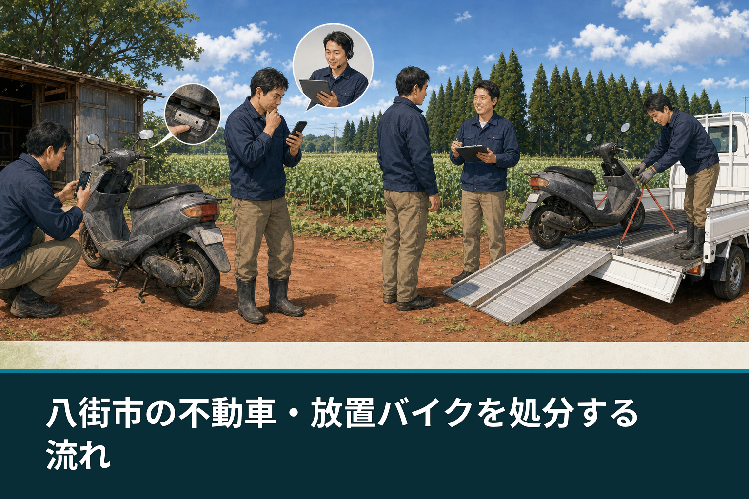 八街市の不動車・放置バイクを処分する流れ