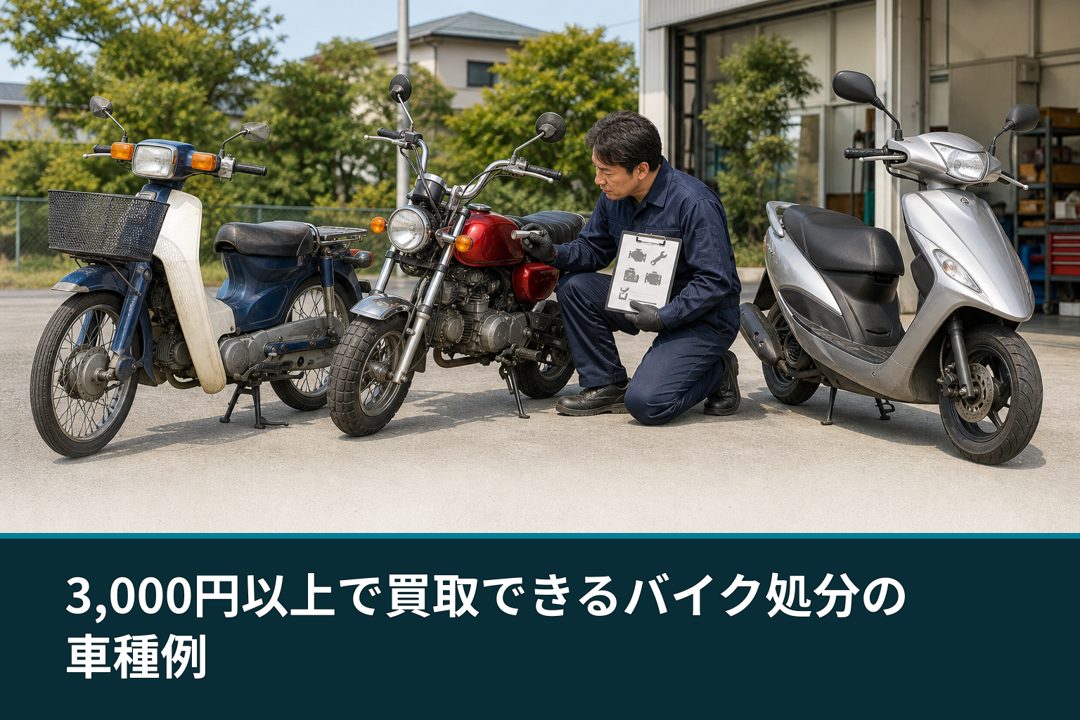 3,000円以上で買取できるバイク処分の車種例