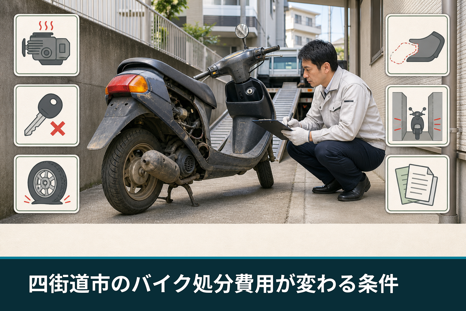 四街道市のバイク処分費用が変わる条件