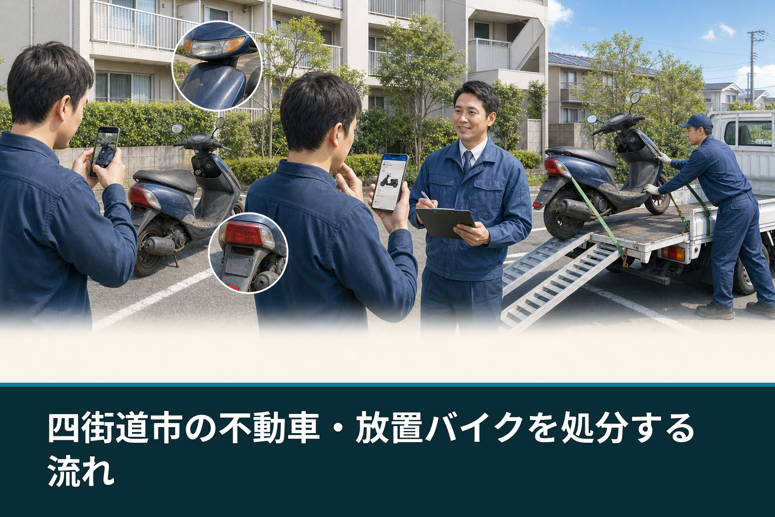 四街道市の不動車・放置バイクを処分する流れ