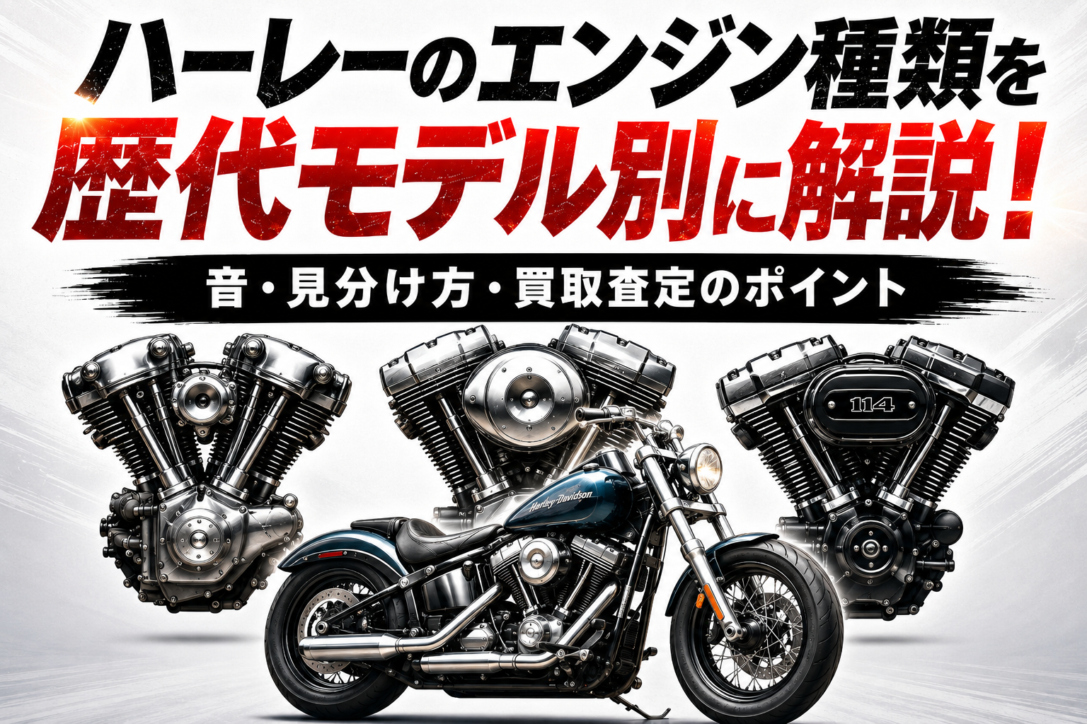 ハーレーのエンジン種類を歴代モデル別に解説！音・見分け方・買取査定のポイント