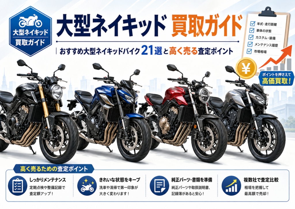 大型ネイキッド 買取ガイド｜おすすめ大型ネイキッドバイク21選と高く売る査定ポイント