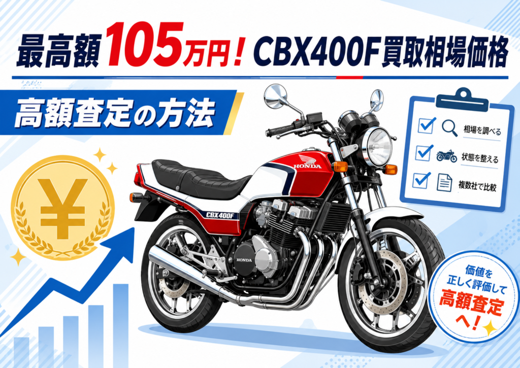 最高額105万円！CBX400F買取相場価格 高額査定の方法